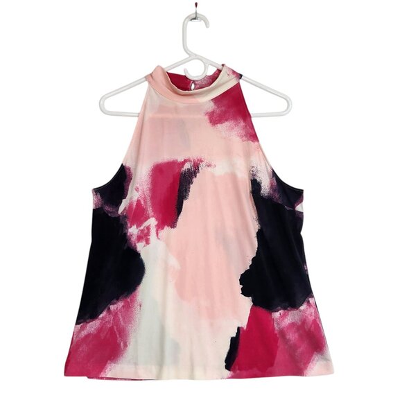 DKNY Womens Large Halter Top Sheer Sleeveless Blouse - Picture 1 of 8